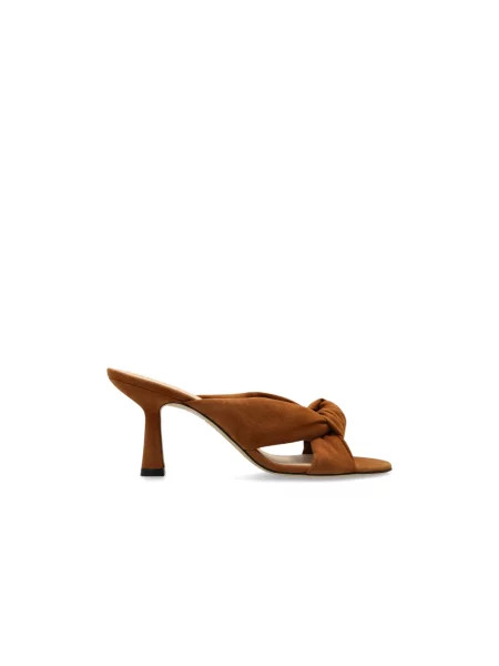 Klapki Stuart Weitzman skórzane brązowe