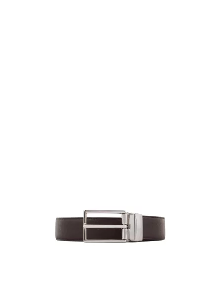 Emporio Armani pasek skórzany brązowy