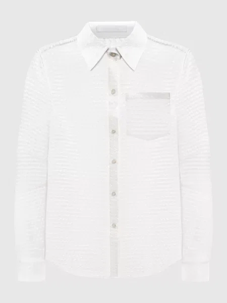 Блуза з шовком з ефектом бульбашкової плівки Helmut Lang біла