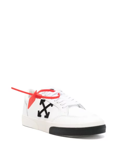 Sneakerși Off-white din piele alb