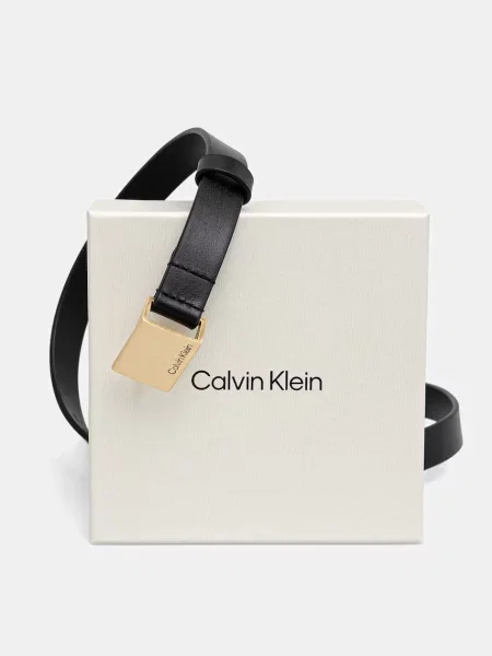 Calvin Klein pasek skórzany czarny