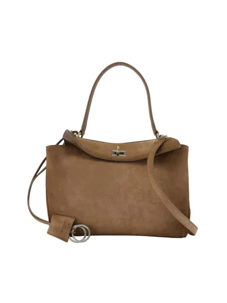 Torebka crossbody Balenciaga zamszowa brązowa