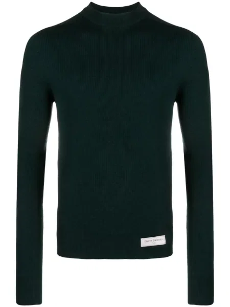 Sweter Balmain z wełny merino zielony
