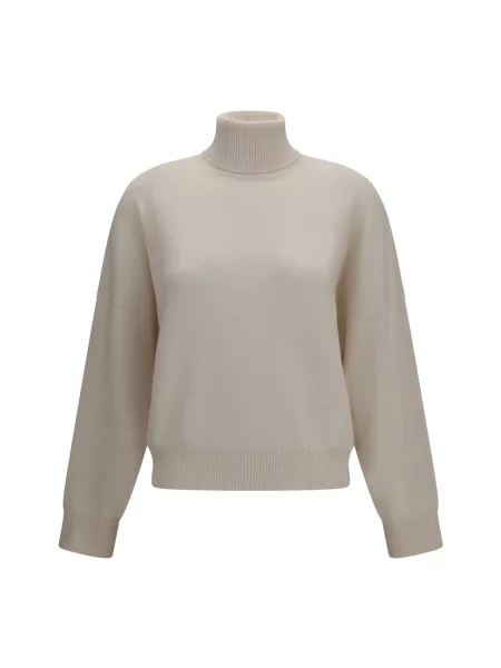 Sweter z golfem Brunello Cucinelli beżowy