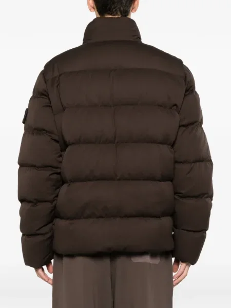 Geacă cu puf Stone Island cu strasuri maro