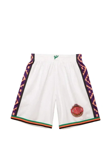 Stras pantaloni scurți Mitchell & Ness alb