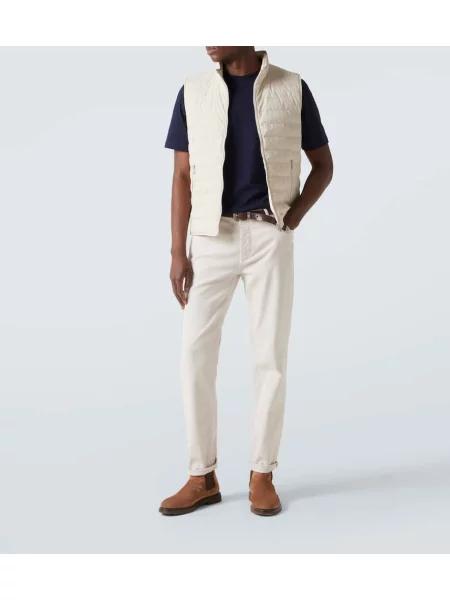 Tricou Brunello Cucinelli din jerseu cu autograf albastru