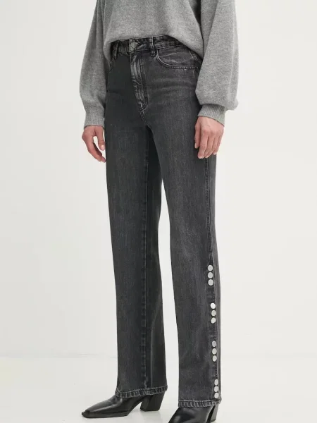 Gestuz jeans femei high waist gri