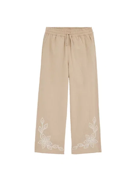 WE Fashion Pantaloni bej alb