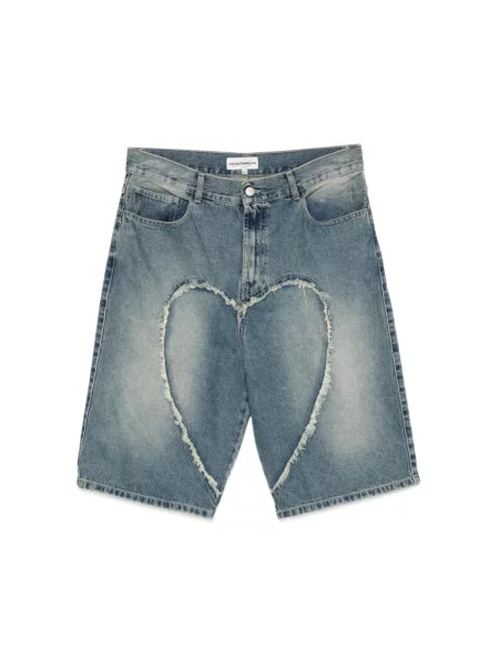 Szorty jeansowe Carne Bollente w serca niebieskie