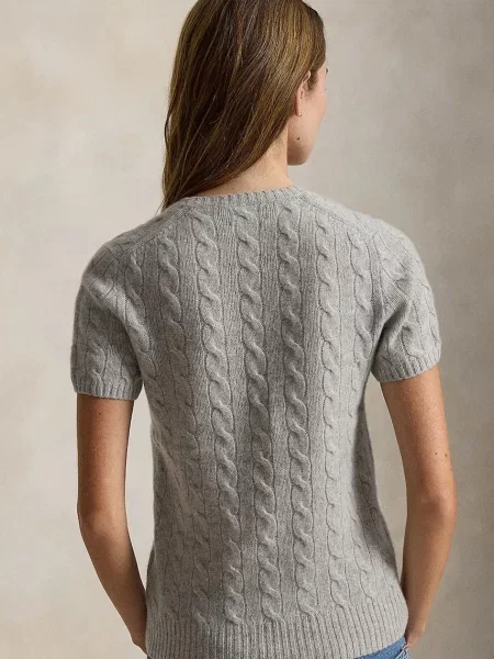 Polo Ralph Lauren sweter z krótkim rękawem wełniany szary