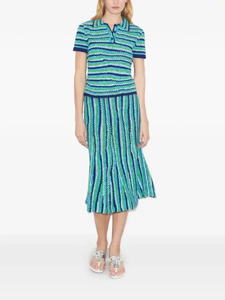 Ριγέ polo Tory Burch μπλε