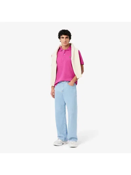 Lacoste Koszulka Polo Classic Fit Original Piqué różowa