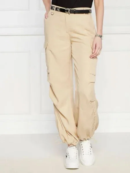 Karl Lagerfeld Pantaloni cargo | Relaxed fit | cu adaos de in bej