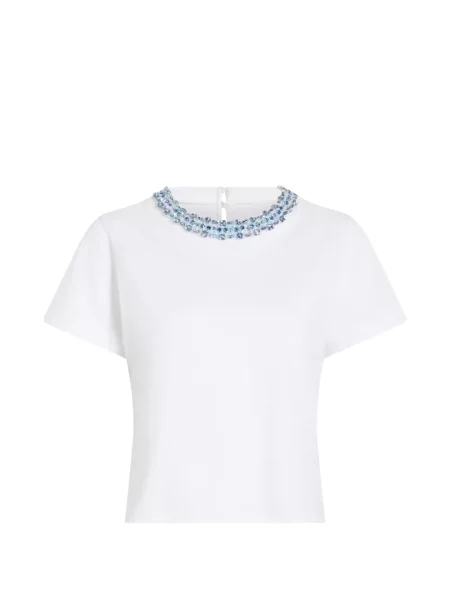 Bluzka Cinq A Sept o krotszym kroju biała