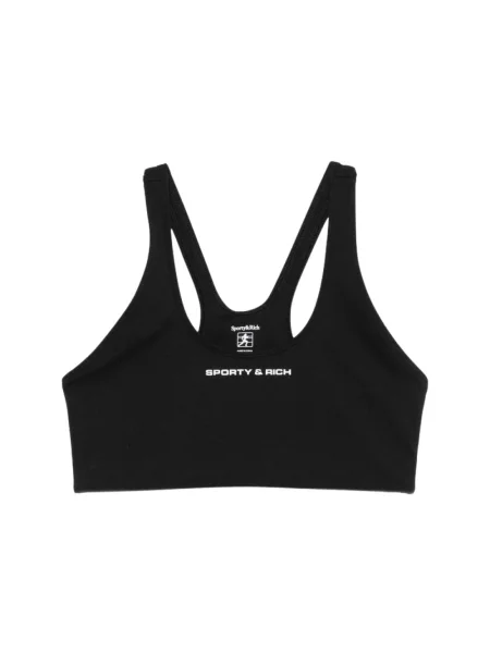 Stanik sportowy Sporty And Rich z logo czarny