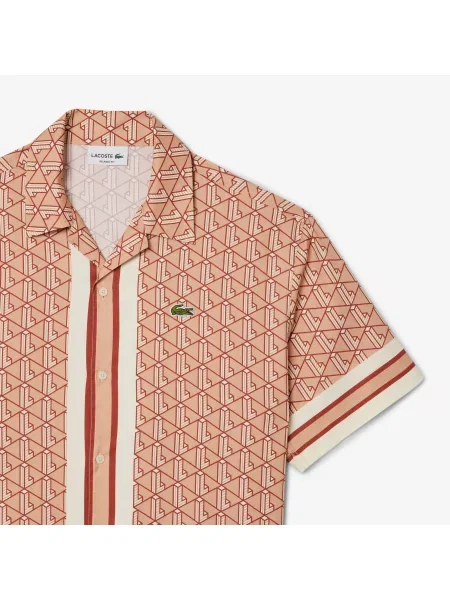 Lacoste Koszula O Prostym Kroju Z Monogramem pomarańczowa