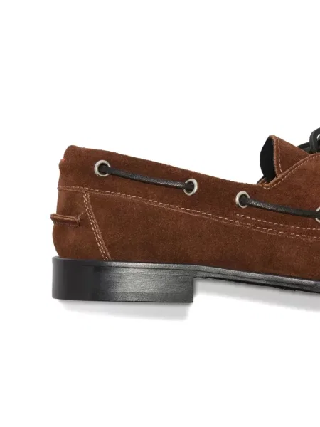 Loafers Aeyde με κορδόνια σουέντ καφέ