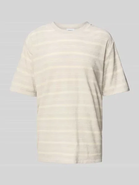 T-shirt o kroju oversized z okrągłym dekoltem Lindbergh beżowa