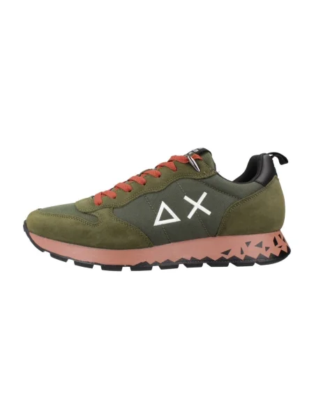 Pantofi Sun68 cu model piele de șarpe verde