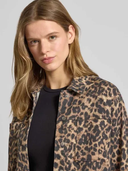 Kurtka koszulowa w nadruku skóry leoparda Model SARAH' Jjxx