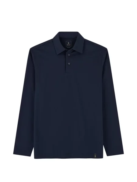 Tricou polo Boggi Milano de mătase albastru