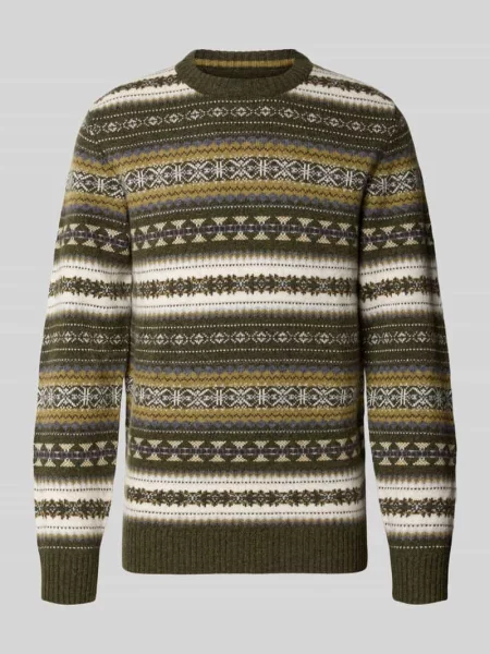 Sweter z dzianiny krój slim fit z mieszanka bawełny z okrągły dekolt Mcneal