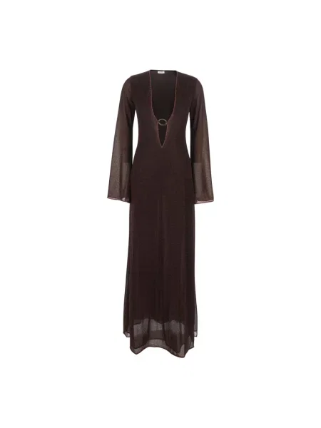 Sukienka Oséree z dekoltem w serek brązowa