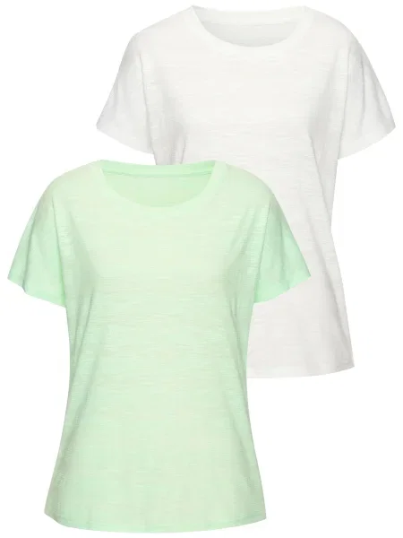 VIVANCE by LASCANA Tricou verde pastel alb