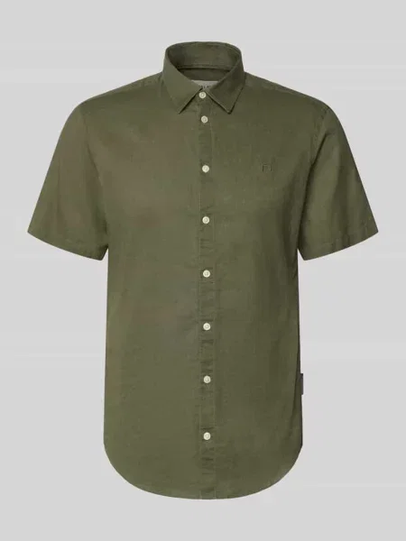 Koszula casualowa o kroju slim fit z mieszanki lnu i bawełny model AKSEL' Casual Friday
