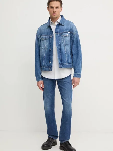 Kavbojke Calvin Klein Jeans modra