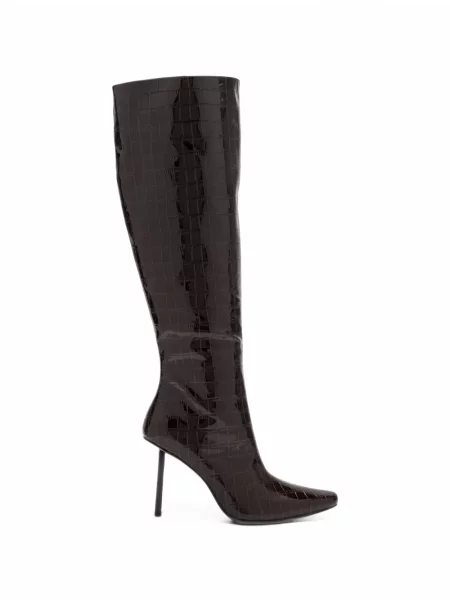 Botine Femme La din piele de lac maro