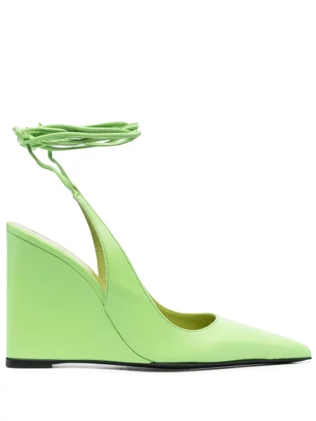 Pantofi cu toc By Far cu pană verde