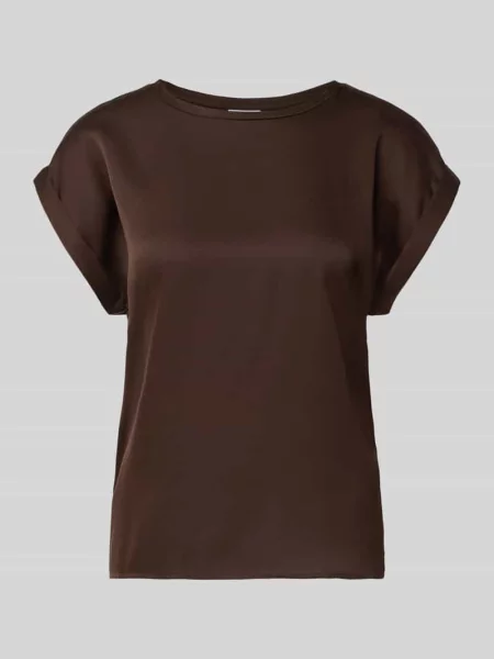 T-shirt z satyny model ELLETTE' Vila brązowa