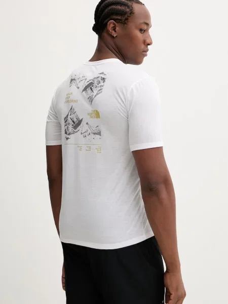 The North Face t-shirt treningowy FOUNDATION MOUNT biała