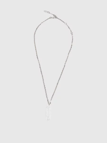 Сріблястий ланцюжок з підвіскою Paperclip Off-white