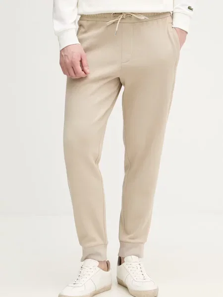 BOSS spodnie dresowe z bawełną beżowe