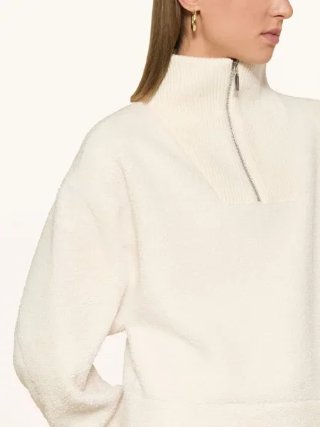 Opus Sweter Typu Troyer Z Pluszowego Materiału Gick beige biały