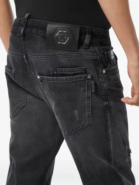 Blugi Philipp Plein zdrențuiți negru