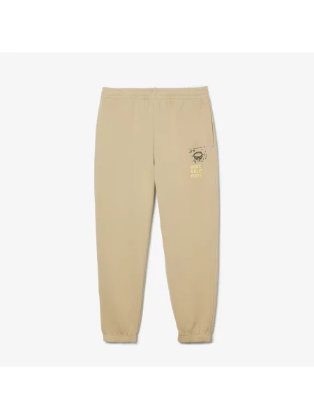 Lacoste Spodnie Dresowe Double-Sided Piqué Jogger brązowe