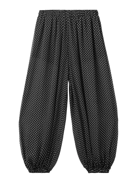 MANGO Pantaloni largi Poky negru alb