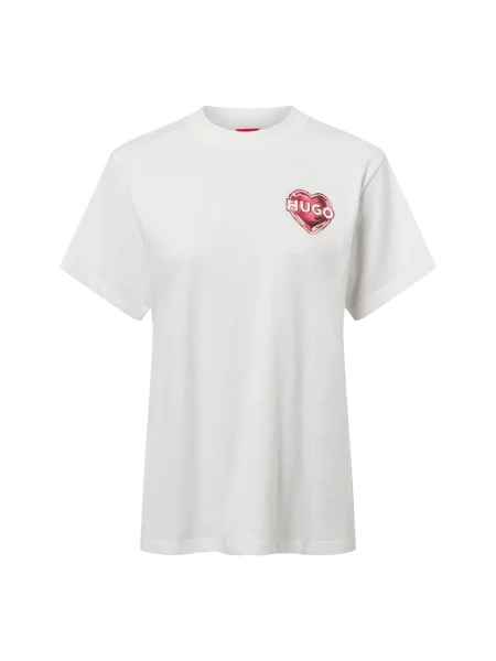 HUGO Tricou Vintage Boxy Fit alb
