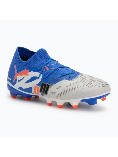 Кросівки футбольні PUMA Future 8 Match Forever FG/AG white/ultra blue/feather gray/puma black/glowing red білі