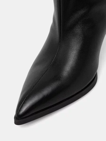 Шкіряні чоботи Answear.LAB на шпильці чорний