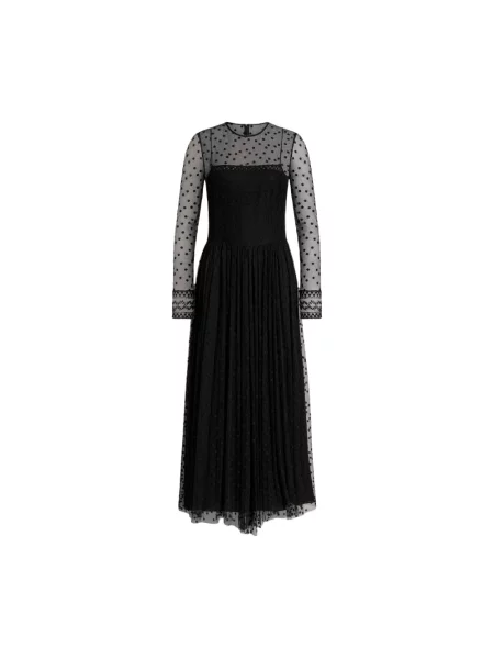 Sukienka midi Alberta Ferretti w grochy tiulowa czarna