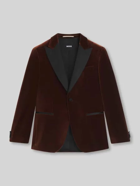 Smoking o kroju slim fit z czystej bawełny model ‘HUTSON’ Boss pomarańczowy