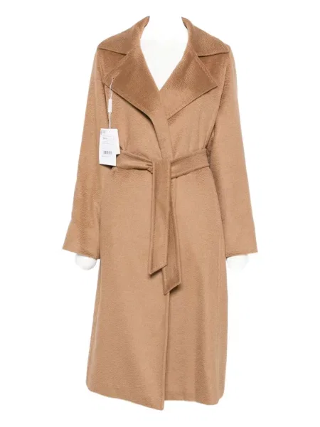 Płaszcz Max Mara z klapą brązowy