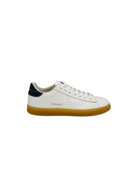 Sneakersy Blauer skórzane białe