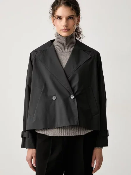 Weekend Max Mara trenci scurt pentru femei WKDBOERO negru