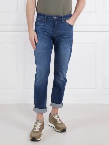 BOSS BLACK Blugi Taber | Tapered fit negru